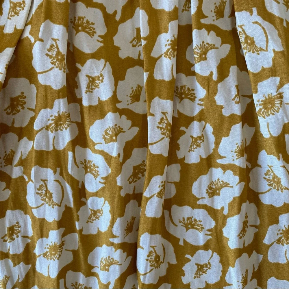 Yellow white floral paperbag mini skirt XXS